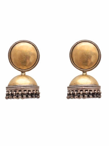 Plain Katori Silver Jhumkis