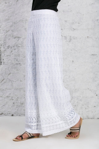 White Georgette Palazzo