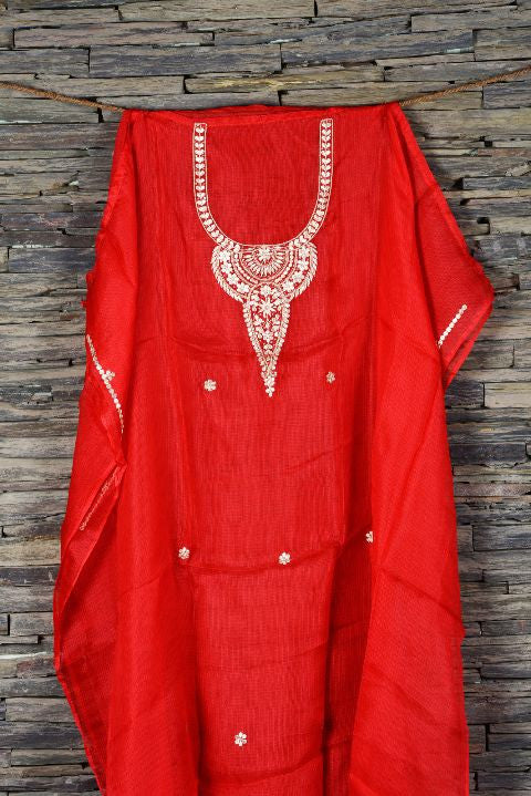 Red Gotapatti Kurta Fabric