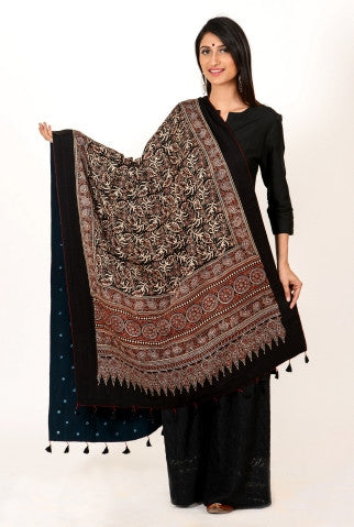 Silk Kutch Work Shawl