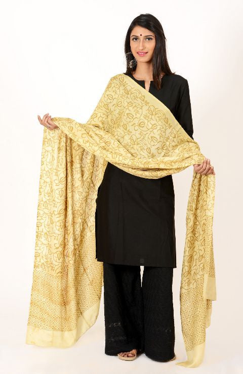 Yellow Bangalore Silk Dupatta