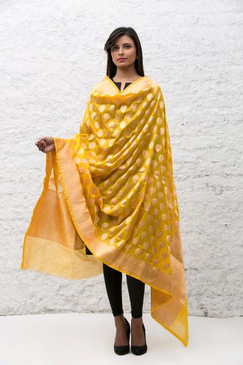 Yellow Banarasi Dupatta