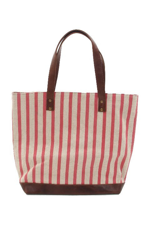 Red Stripes Tote Bag