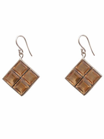 Yellow Diamond Shaped Earrings