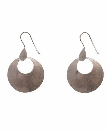 Silver Circular Disc Earrings