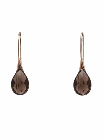 Silver Teardrop Earrings with Blackish Blue Stone