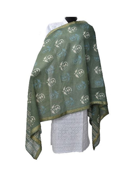 Sage Green Cotton Linen Dupatta