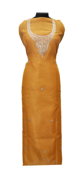 Pale Orange Gotapatti Kurta Fabric