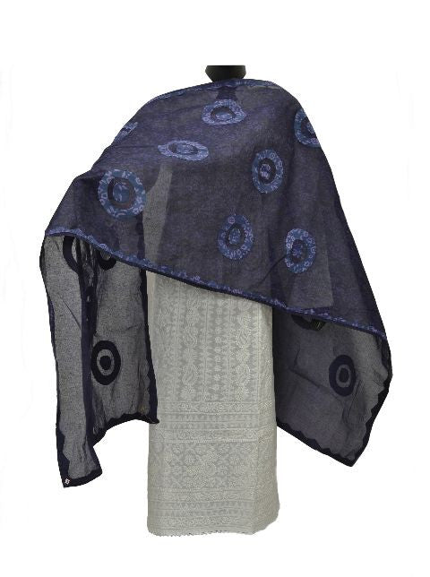 Purple Applique Dupatta