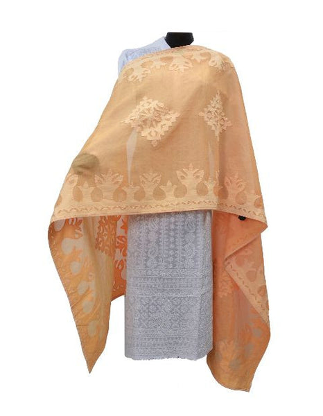 Peach Applique Dupatta