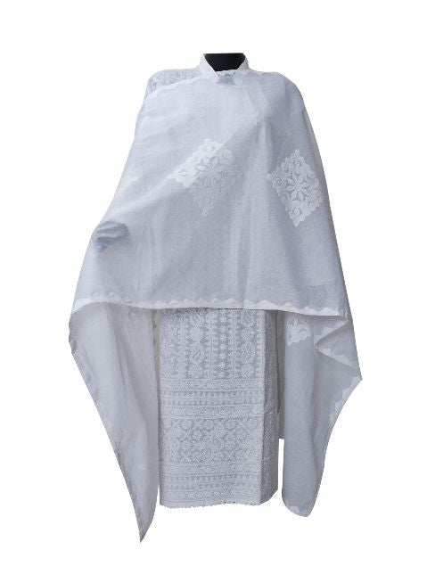 White Applique Dupatta