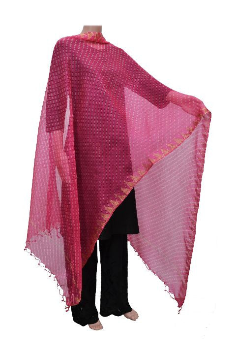 Pink Lehariya Dupatta