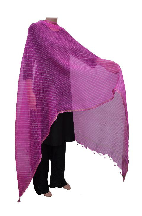 Shocking Pink Lehariya Dupatta