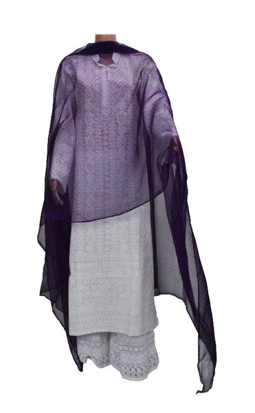 Purple Chiffon Lehariya Dupatta