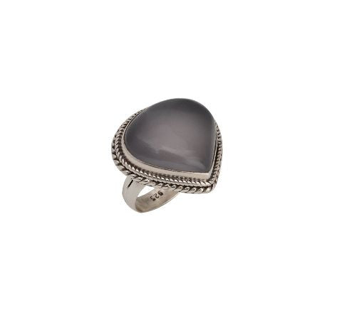 Silver Ring with Grey Stone