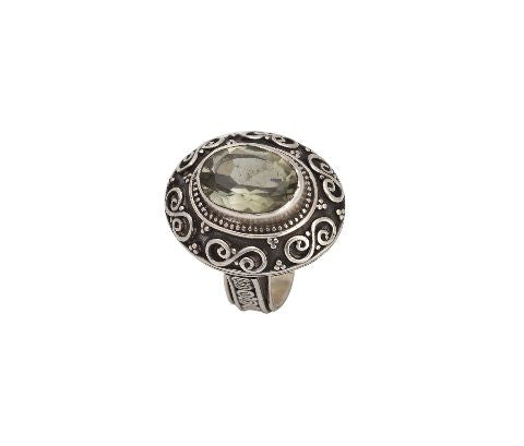 Silver Ring with Green Stone