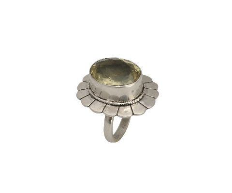 Silver Ring with Lemon Stone