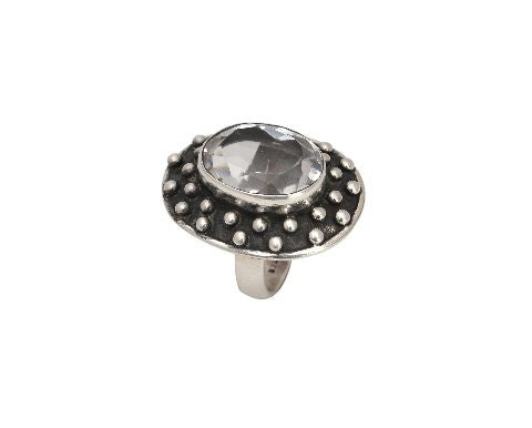 Silver Ring with Crystal