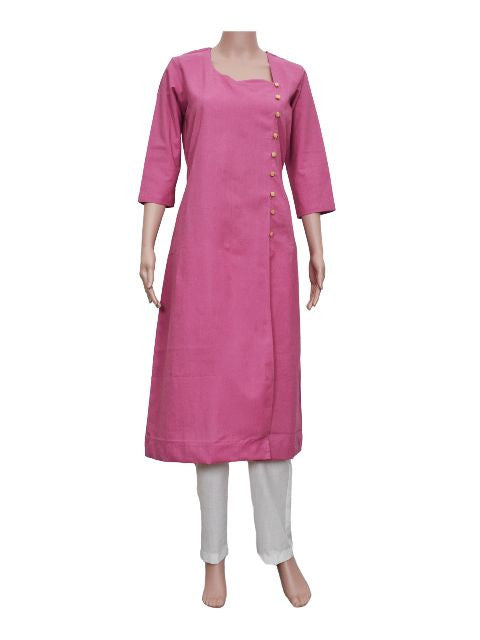Pink Khadi Kurta