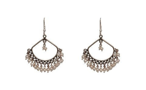 White Moti Jhumki