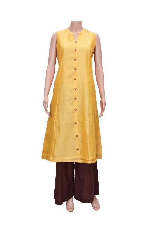 Yellow Chanderi Kurta