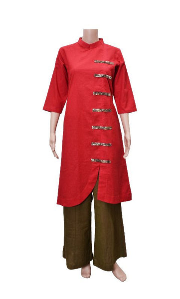Red Khaadi Kurta