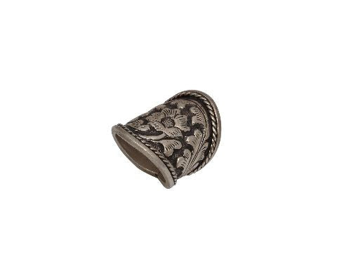 Silver Ring Cutwork Flower Work Long