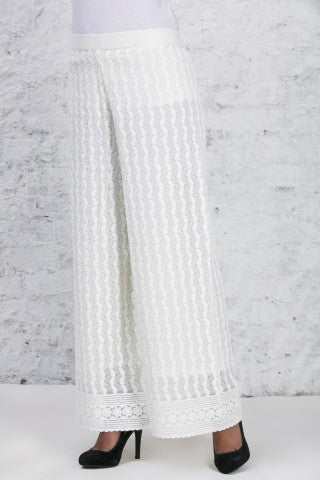 White Georgette Palazzo