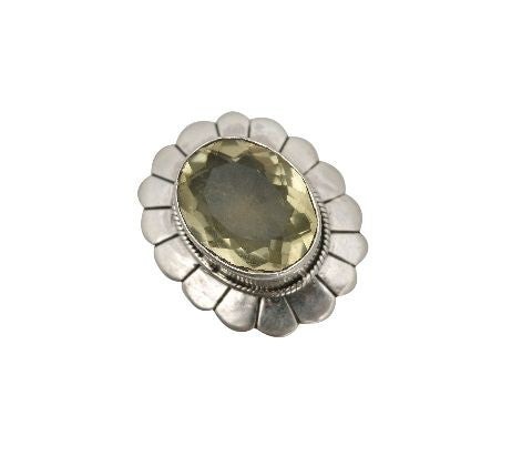 Silver Ring with Lemon Stone
