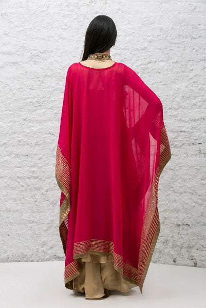 Pink Georgette Kaftan with Kurta