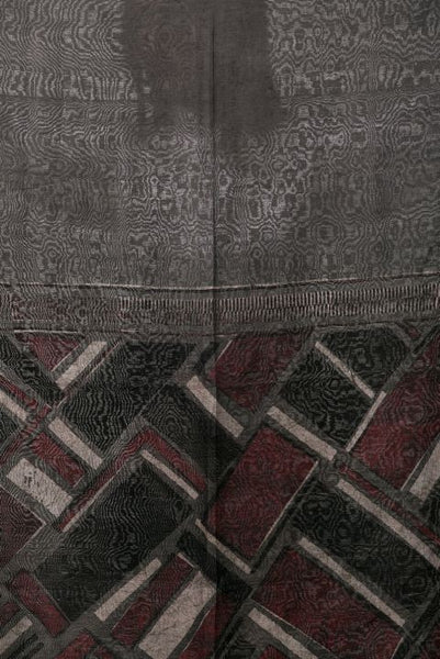Grey Chanderi Dabu Print Dupatta