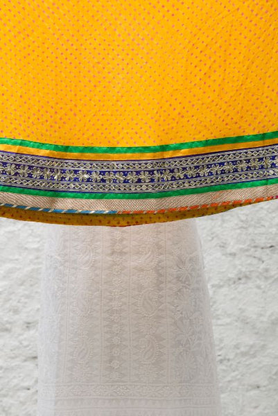 Yellow Lehariya Dupatta with Gota